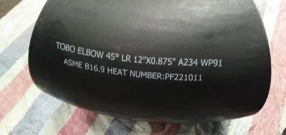合金鋼の管付属品 45 の肘 A234 の等級 WP91 12" X0.875" 突合せ溶接の肘