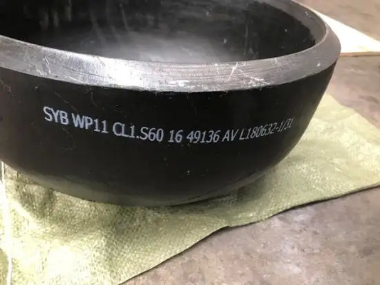 10"に合う合金鋼はSCH80継ぎ目が無い鋼管の帽子ASTM A234 WP11帽子を溶接した