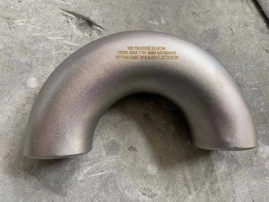 ステンレス鋼の管付属品180度BWの肘OD80X3MM ASTM A182 F304